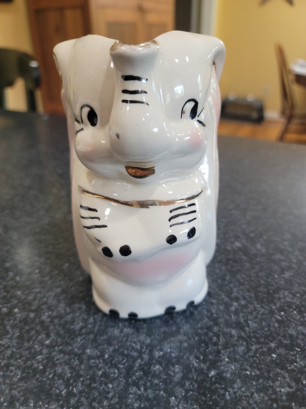 Vintage ceramic Dumbo pitcher With Gold Accents 1940's